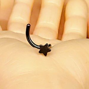 Black Titanium Black Star Shaped Nostril Screw